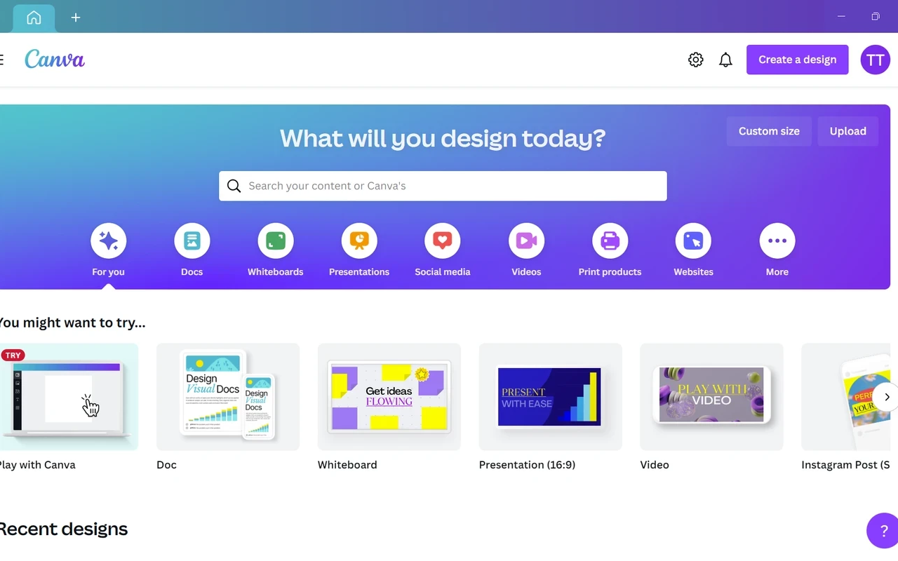 Canva editor interface for social graphics