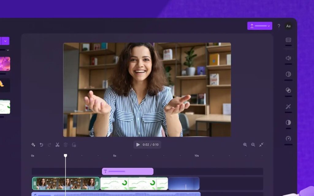 Clipchamp video editor interface