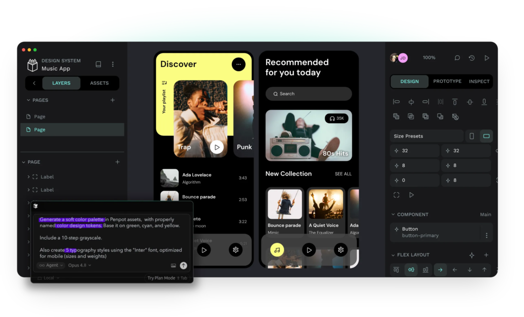 Penpot open source design tool interface