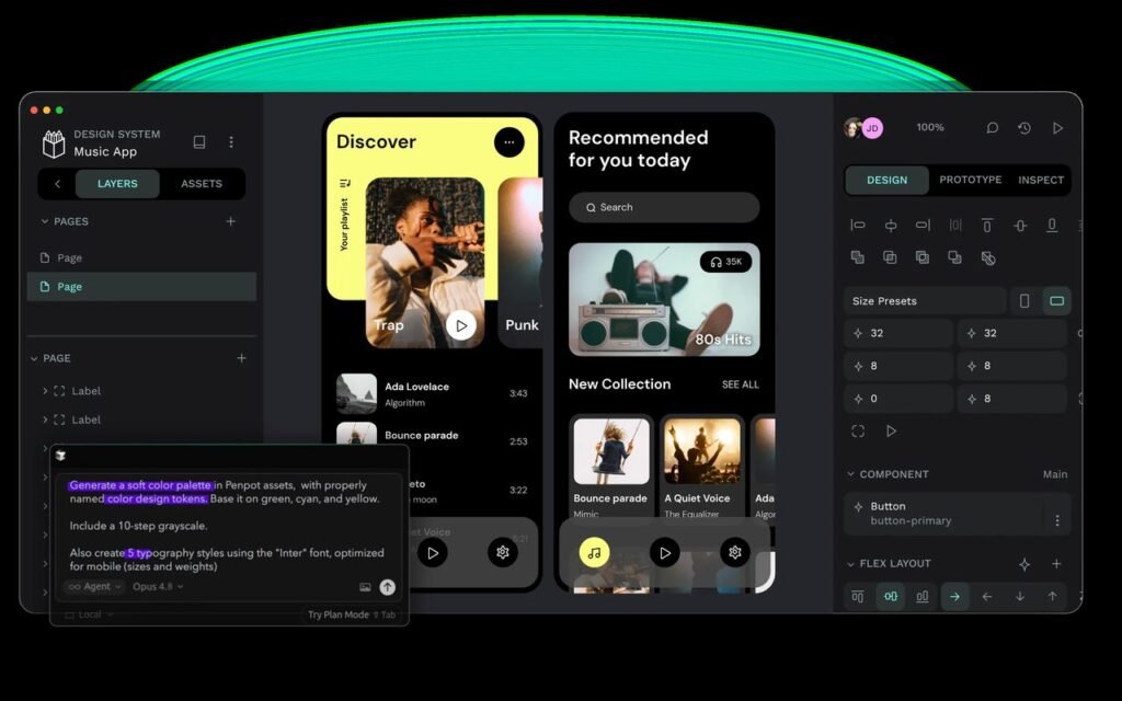 Penpot open source design tool interface