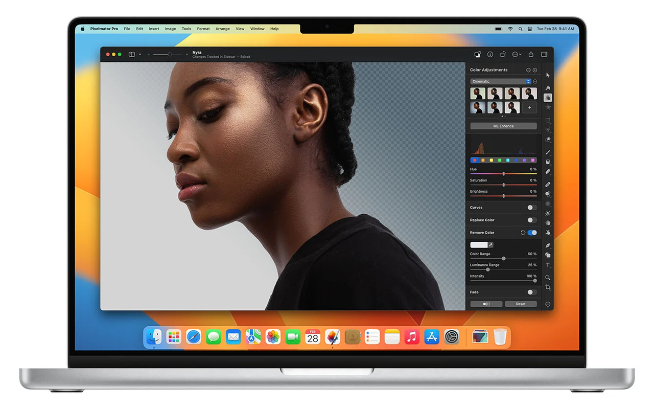 Pixelmator Pro interface on Mac